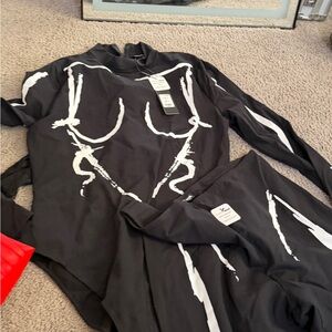 Fashion Nova Black and White Skeleton Print Outfit